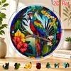 2D flaches Acryl-Puzzle Sonnenfänger, Sonnenfänger-Puzzle im Thema tropischer Regenbogen-Ara, Haus- und Gartendekoration, Geeignetes Geschenk für Weihnachten, Thanksgiving