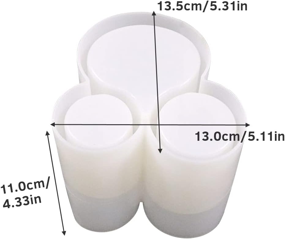 

1 шт. Силиконовая форма из смолы для хранения, Уникальный органайзер для макияжа, Контейнер для мелочей, Эпоксидная форма с 3 слотами, Форма для подставки для ручек и кистей белый