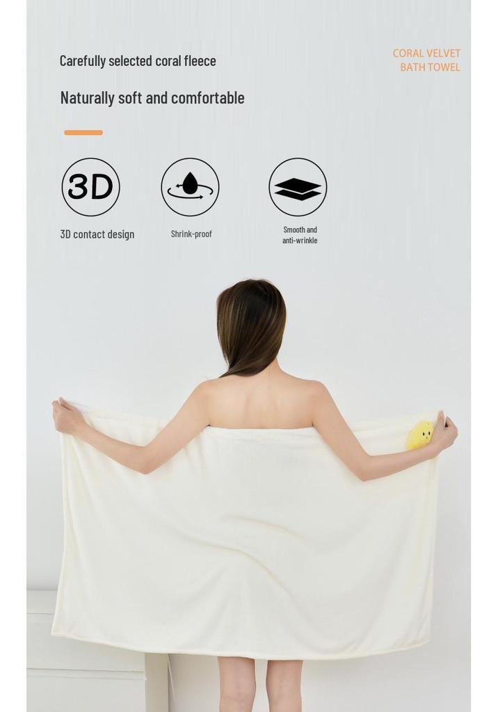 Women's Wearable Quick-Dry Absorbent Bathrobe Towel for Home Use