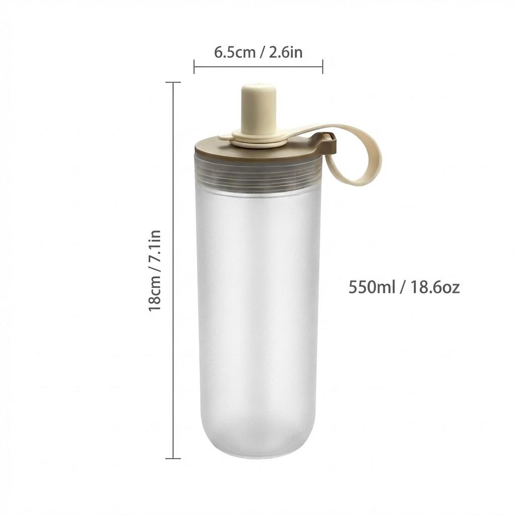 Plastic Water Bottle Tumbler For Kids Students Leak-proof Straw Water Cup Clear Portable Cold And Hot Drinking Cup With Handle