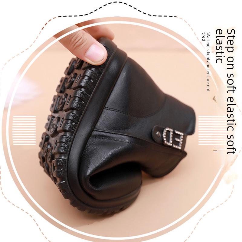 Women's Winter Warm Cotton Boots - Soft Bottom, Plus Velvet, Middle-Aged & Elderly Short Boots