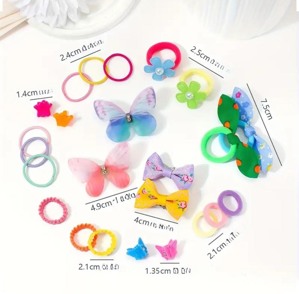 Luxurious Hair Accessory Set with Large Capacity Storage Hair Hair Colorful Hair Ties E&K726 555-Piece Case, Ties, Clips, Cute, Stylish,