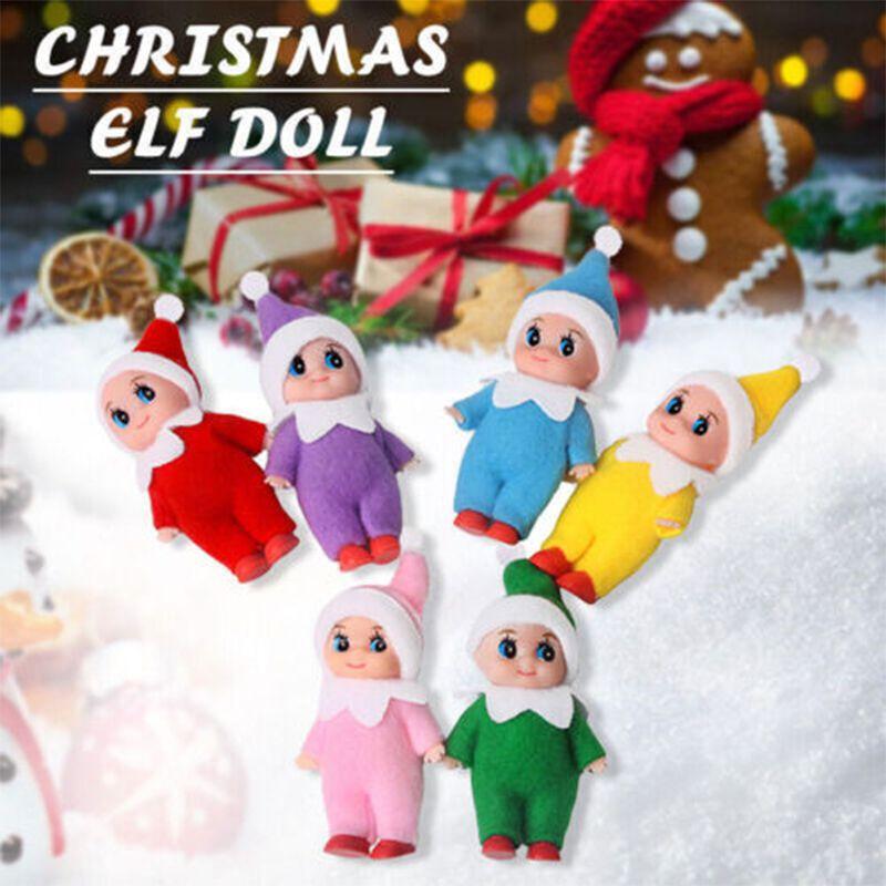 2.9in Christmas Elf Doll Ornament Lovely Kids Gift Toy Decor