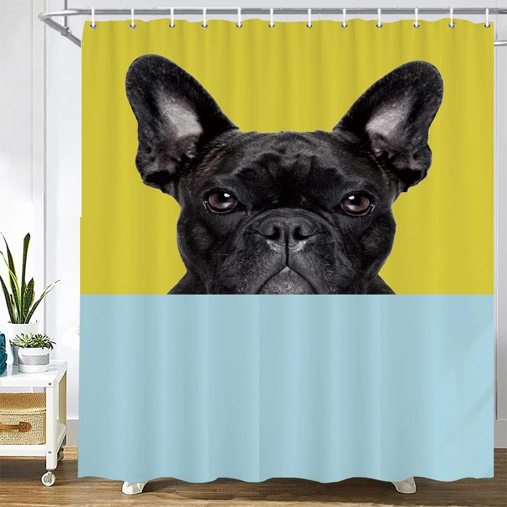 3D Printed Cute Cat Dog Animal Shower Curtain With Hooks Bathroom Polyester Waterproof Shower Curtain Home Decor Curtains
