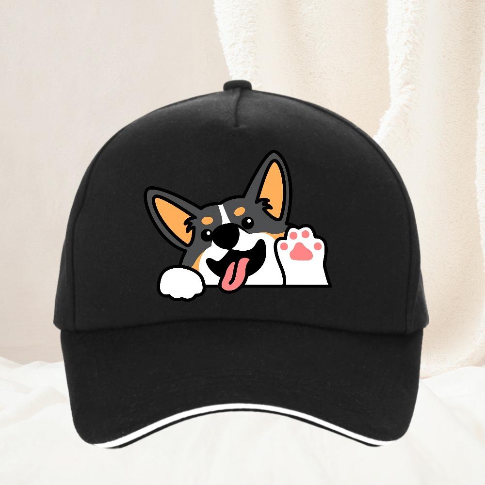 Cute corgi baseball cap for Unisex and Women outdoor travel hiking sunscreen hat leisure adjustable Hip Hop Hat for Adult