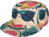 Romantic Pink Heart Patterned Snapback Cap Baseball Cap Men Women Cats Adjustable 3D Printed Snapback Flat Bill Hip Hop Hat