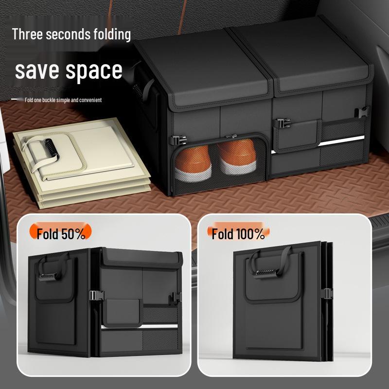 Foldable Car Trunk Organizer - Large Capacity Storage Box for Vehicle Interior