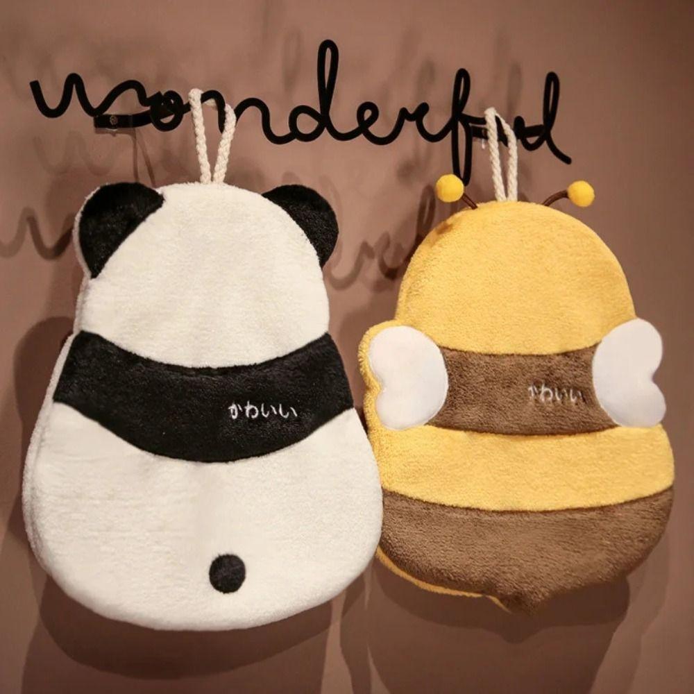 

Super Absorbent Bee Shaped Hand Towels Soft Terry Towel Cute Coral Velvet Handkerchief Children