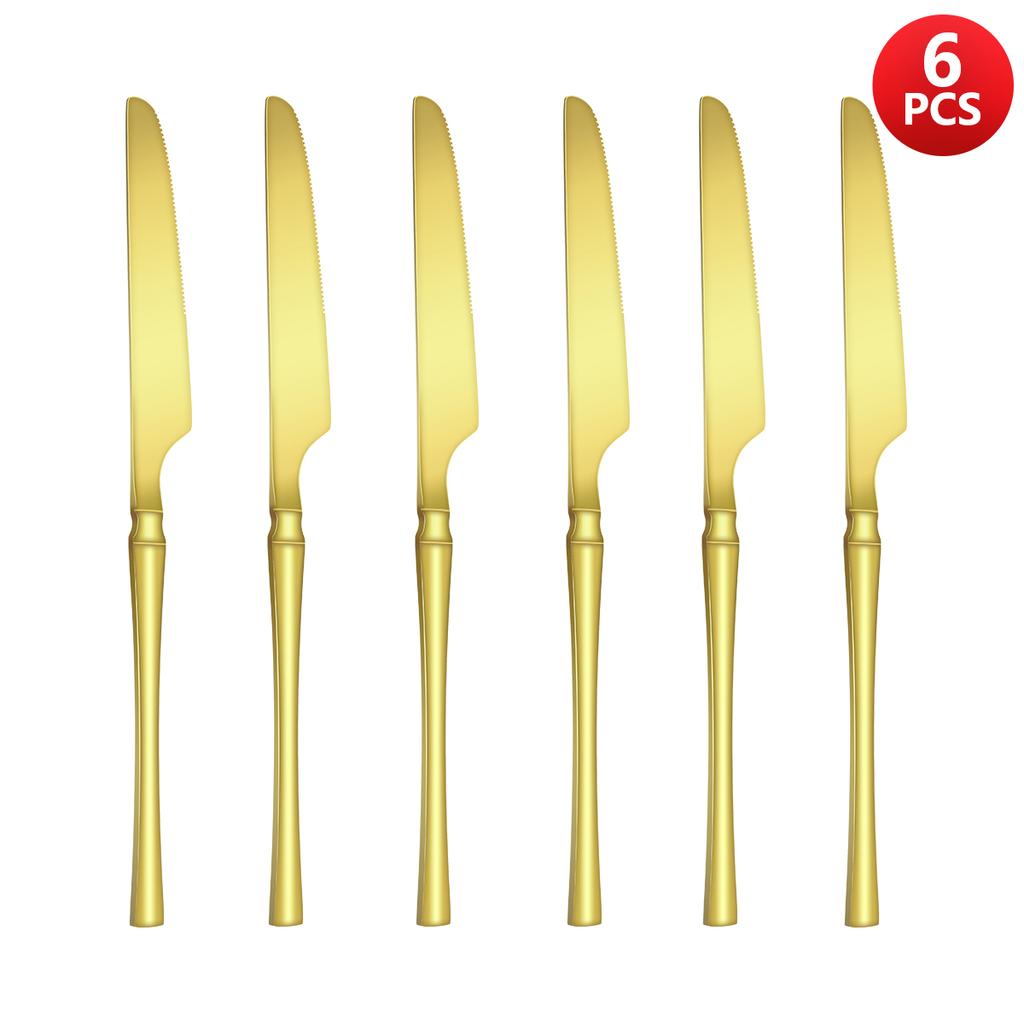 4/6/16/24pcs Stainless steel cutlery Small waist set Gold luxury cutlery Kitchen items include a knife, fork and spoon