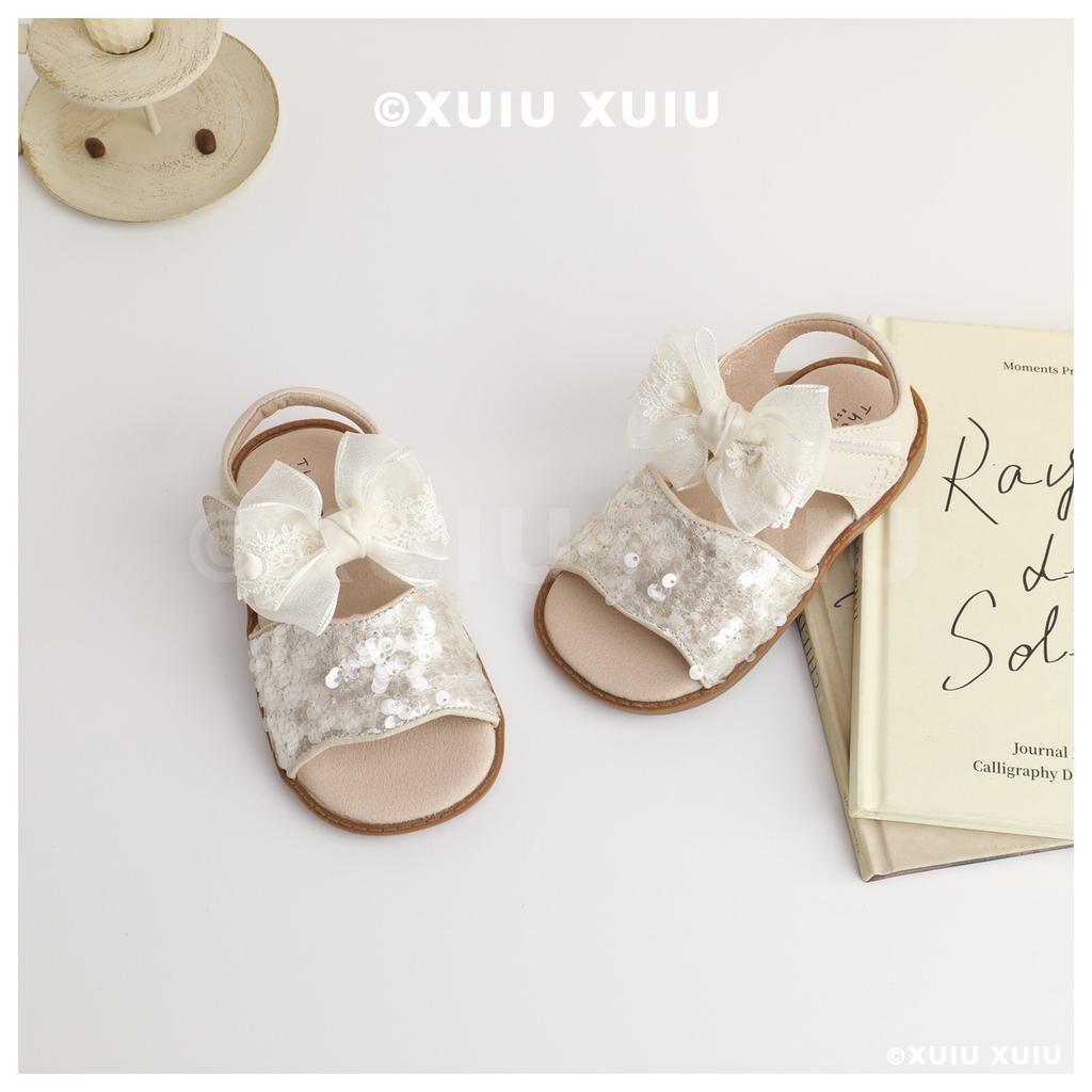 XSHX „Ballett-Sandalen“ Französisches Mädchen Mädchen Prinzessinnen-Sandalen Offene Zehenpartie [Wenzhou Schuhe]