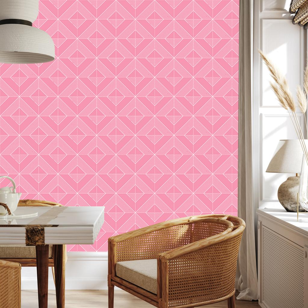 Wallpaper Geometric rhombuses powder pink, top powder pink 50x1000