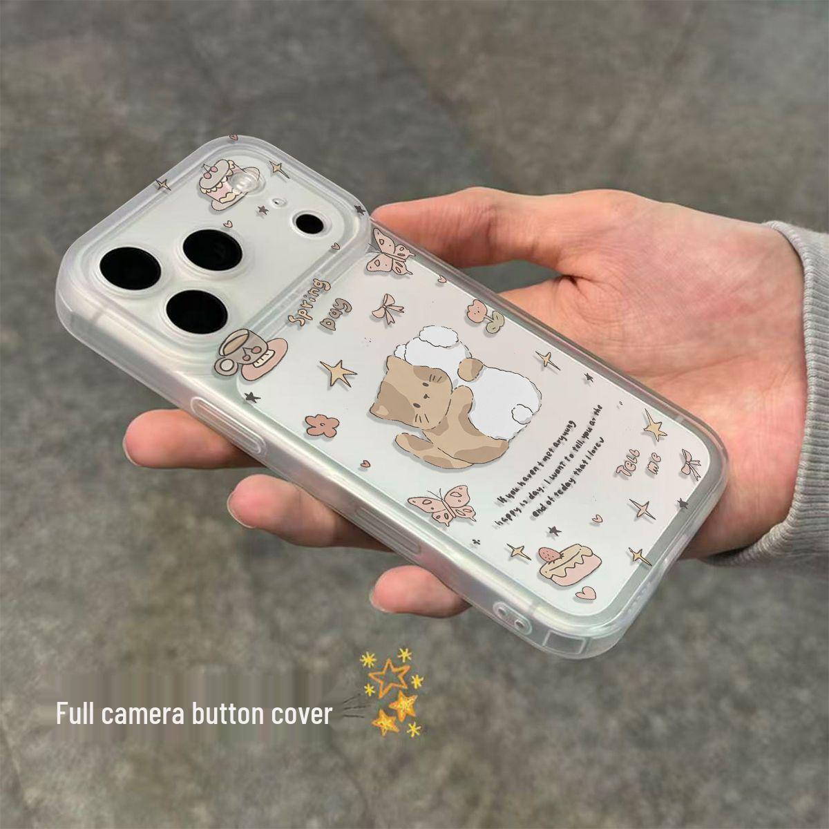 

Adorable Korean-Style Cat Button Phone Case for Apple 11/14/15/16/17 iPhone 17