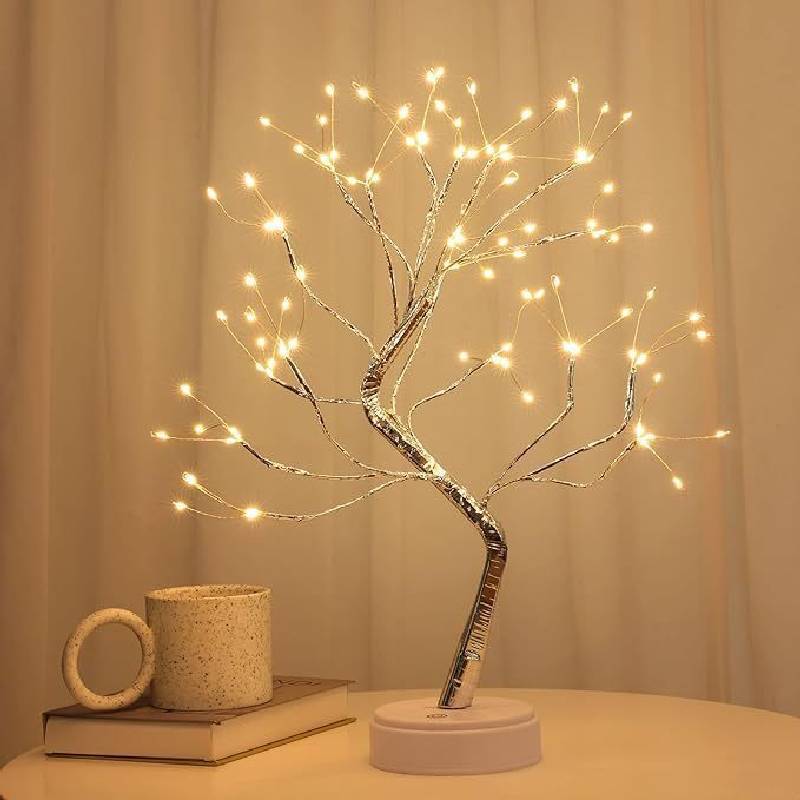 Tree Shape Led Desk Lamp With Touch Control For Holiday Decoration And Night Lighting