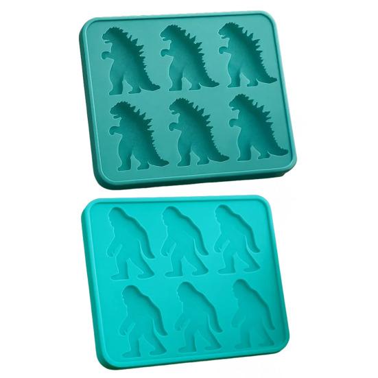 

2 шт. Форма для льда в форме Бигфута, силиконовая форма без бисфенола А, 6 ячеек, форма снежного человека, устройство для приготовления кубиков льда для вечеринки на Хэллоуин, напитков, шоколадного мыла, кухонного гаджета зелёный