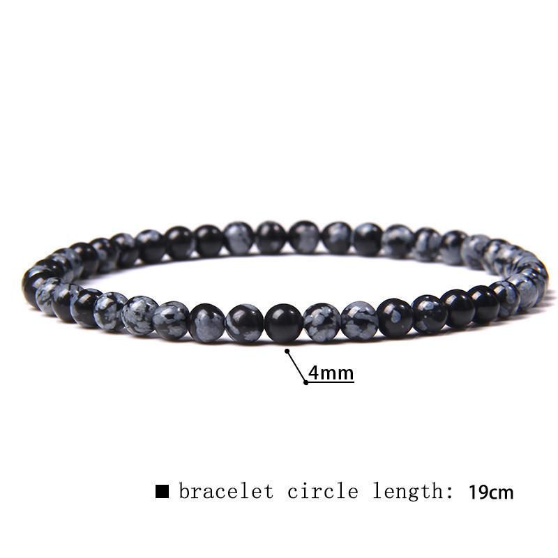 4mm Natural Agate Mini Energy Bracelet Women's Glossy Beads Semi-Precious Pulsera Jewellery Bracelet Bracelet