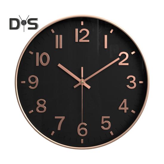 Wall Clock Quartz Movement Clear Display Large 3D Numbers Silent Operation Battery-Powered Non-Ticking Clock
