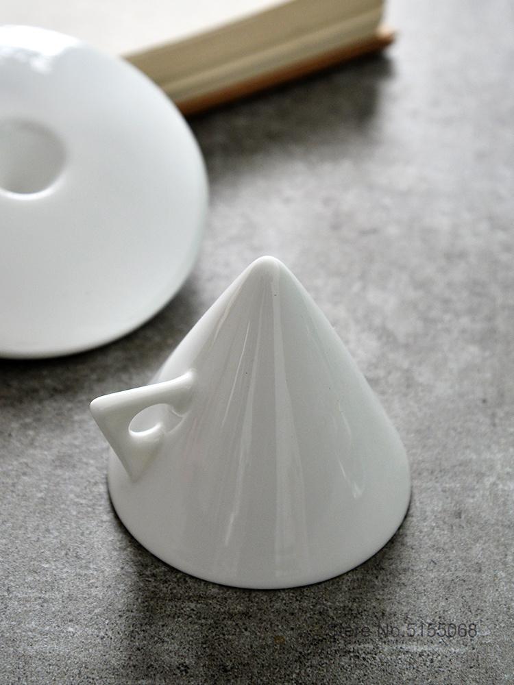 70ml White Cone Coffee Cup And Saucer Set Office Coffeeware Ceramic ESPRESSO Glass Cappuccino Mug Bone China Demitasse Teacup