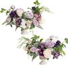 2 Pcs Silk Flowers Artificial Flower Wedding Centerpiece Flower Without Vase for Ceremony Reception Tabletop Mantel Archway Aisle