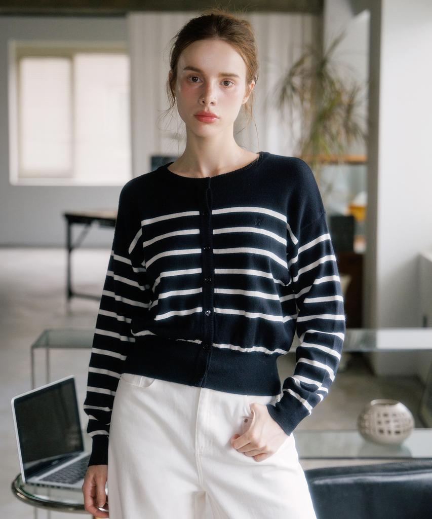 HYFVE Wool Blocked Striped Knit Cardigan