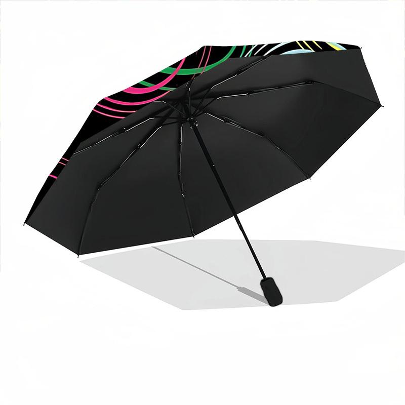 1pc Colorful Circles Automatic Folding Umbrella - 8-Rib Automatic Open/Close, Large Canopy Birthday Festival Gift yy251217155