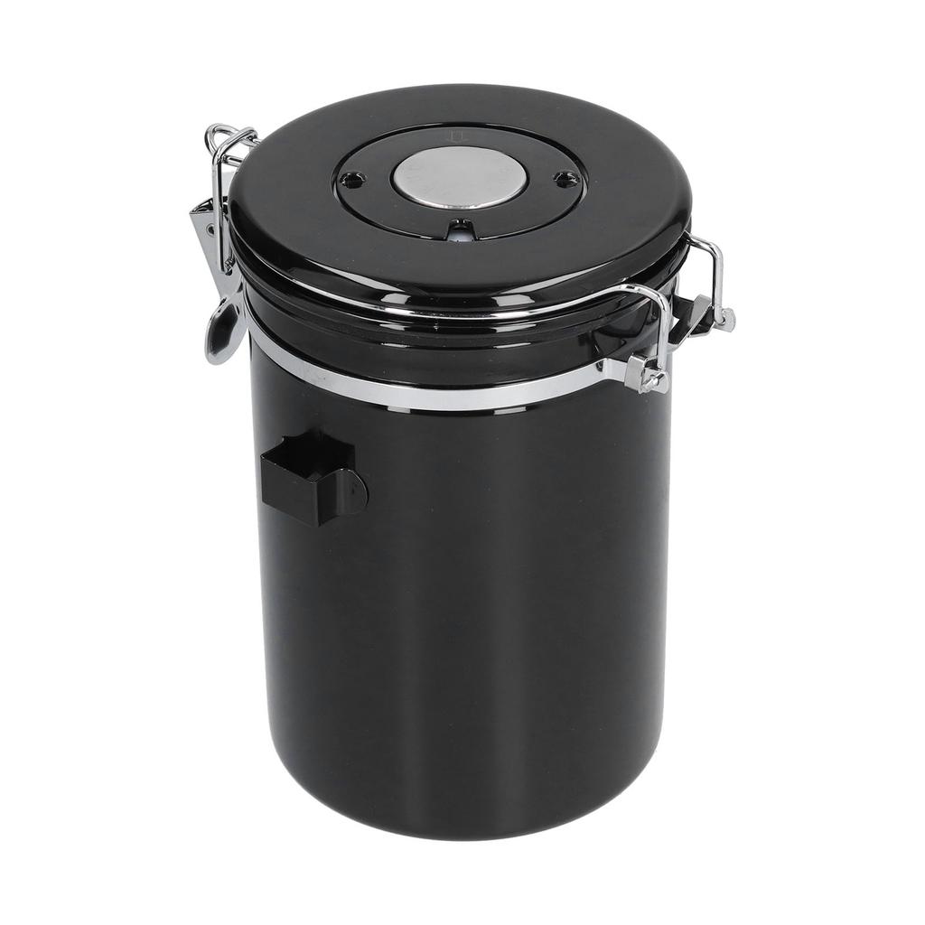 Stainless Steel Coffee Canisters with Calendar Wheel Exhaustable Coffee Jar for Home Coffee Shop