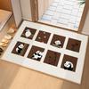 Cartoon Panda Pattern Carpet Bamboo Design Rug Door Mat with Paw Prints for Entryway Home Decoration Floor Mat Welcome Mat