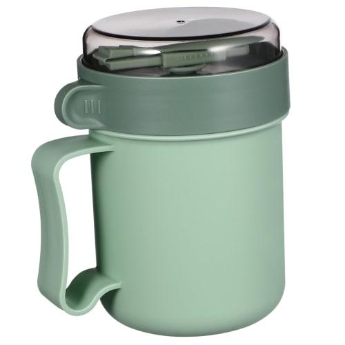 Angoily Microwave Soup Mug with Lid and Scoop, Soup Cup, Food Jar Container, Cereal Cup with Cover, Microwave Safe Mug for Soup, Hot Cereal, and Noodl