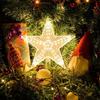 15cm Christmas Tree Decoration Stars Warm White Lights Home Room Decor LED Shining Lamp Xmas Festival