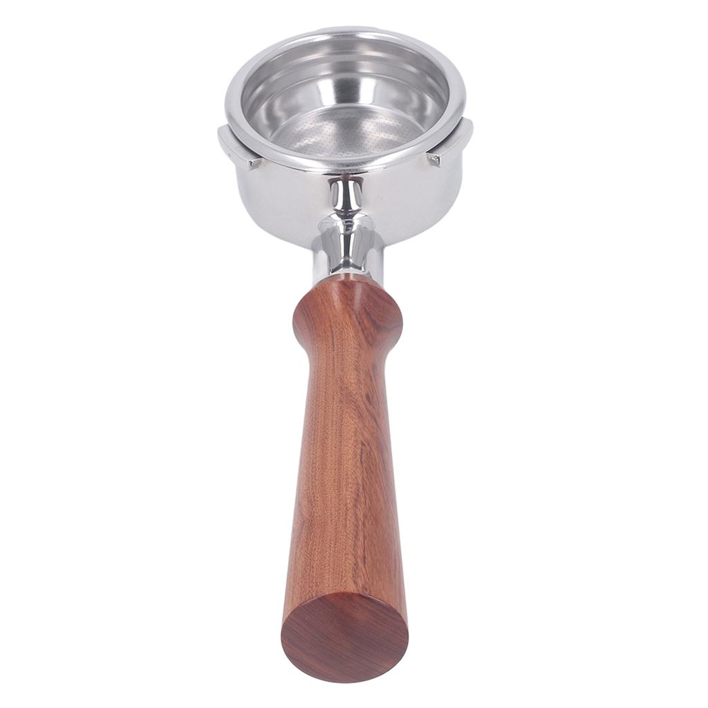 58 mm bottenlös portafilter Trähantag Rostfritt stål Korg Avtagbar 3-öron Kaffeporfiter för Barsetto