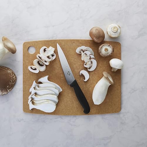 VICTORINOX Epicurean Kitchen Series Medium Cutting Board, Dishwasher Safe, Heat Resistant, Camping, Made in the USA, Brown, 7.4121