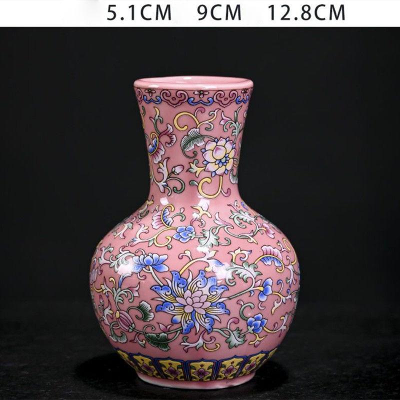 Enamel Flower Vase Decoration New Chinese Retro TV Cabinet Decoration Ceramic Minimalist Chinese Flower Arrangement Vase ZF517