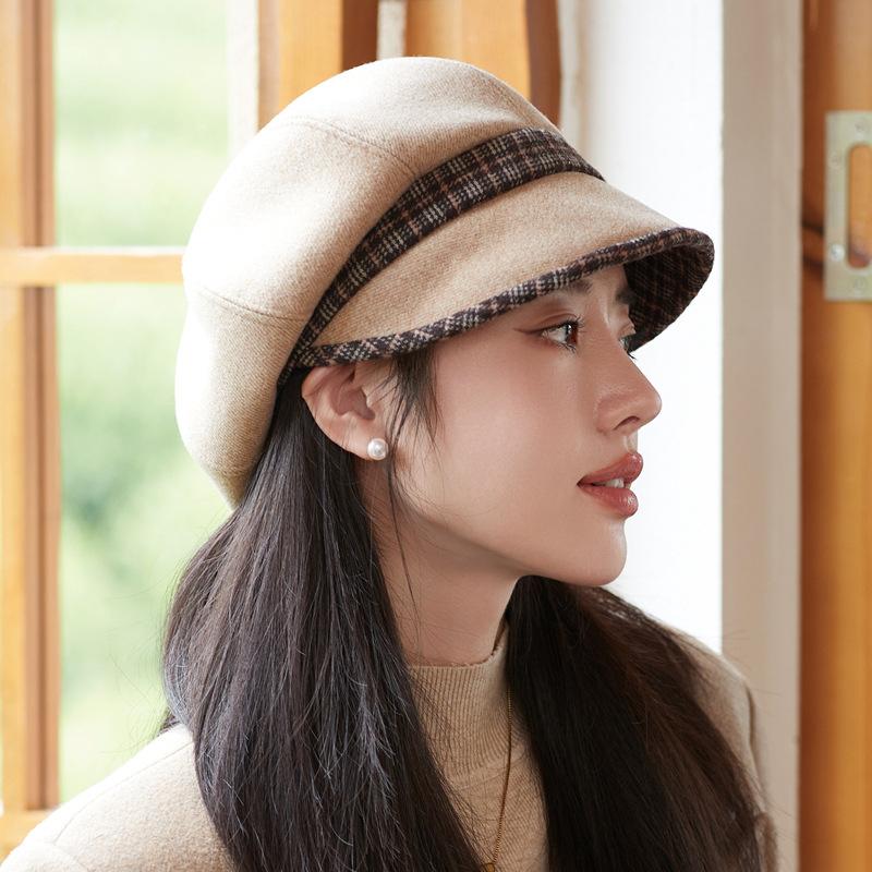 Octagonal Hat Female Autumn and Winter Cap Elegant Fashion Beret British