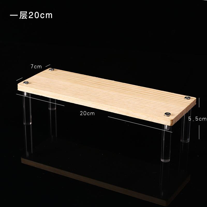 Clear Acrylic Soild Wood Display Stand for Amiibo Funko POP Figures,Cupcake Cosmetic Nail Polish Jewelry for Display Riser Shelf