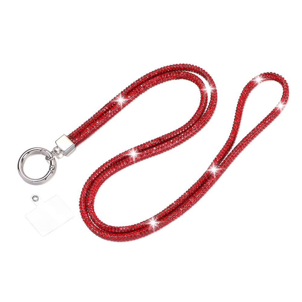 Fashion Keychain Bright Crystal Anti-lost Rope Rhinestone Phone Lanyard Hanging Cord Chain Straps