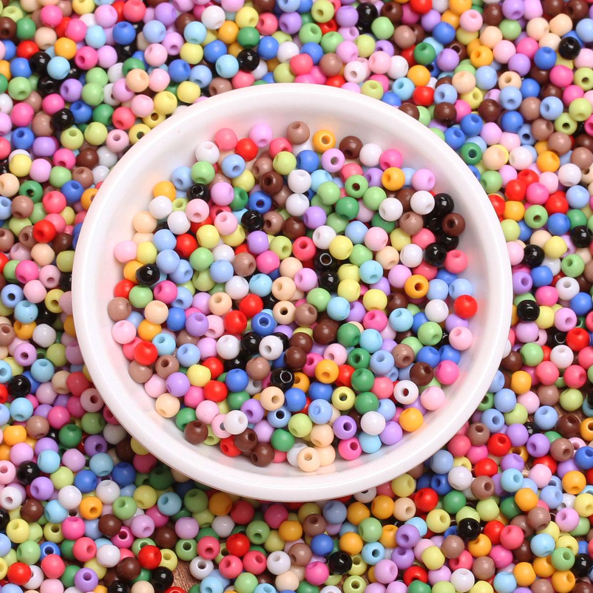 

500 г, около 16650 шт., ювелирные аксессуары, свободные бусины «сделай сам», 4 мм, акриловые бусины, фурнитура разноцветный