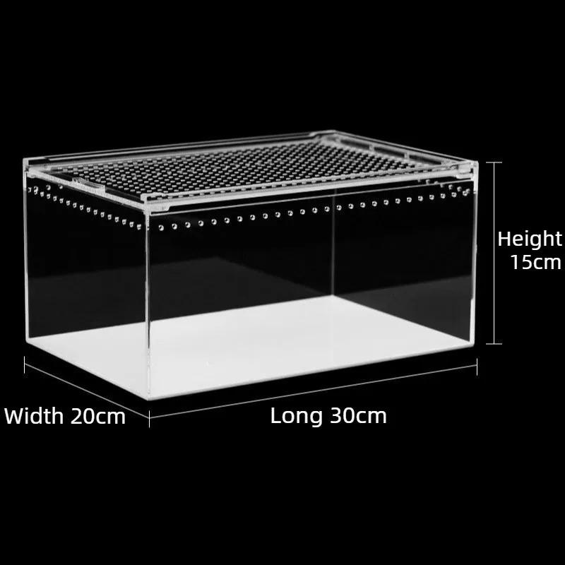 Reptiles Terrarium Lizard Gecko Snake Transparent Breeding Box Anti-escape Breathable Reptile Kennel Small Pet House Habitat