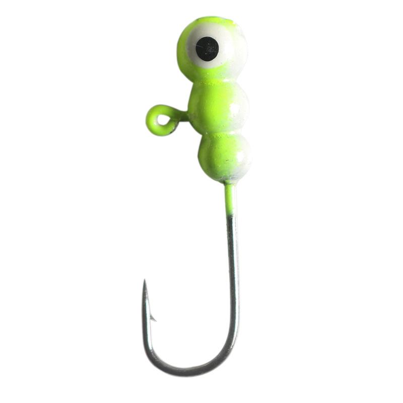 Крестообразный трехподдевный крючок 5 цветов, головка из матового свинца, 1.7 г, микро-крючок, цветной, с мягкой приманкой 1.7g