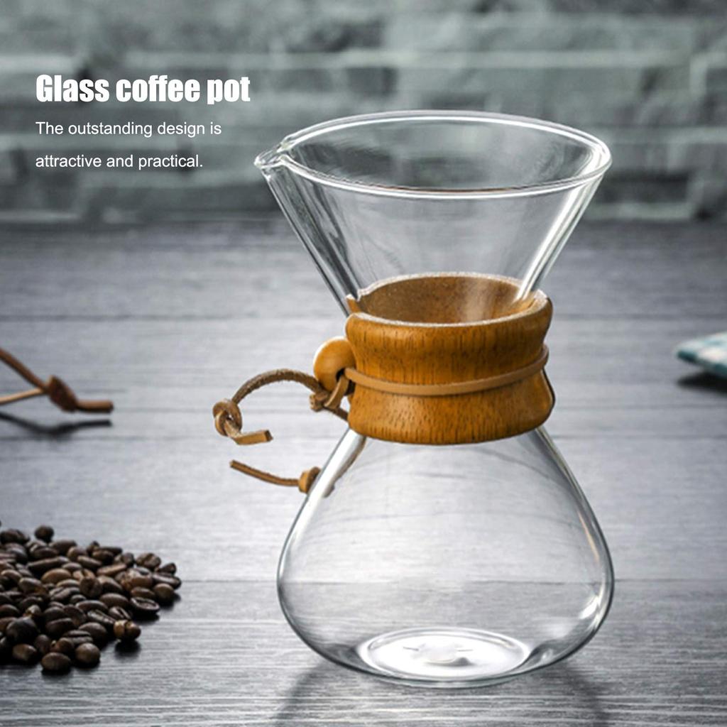 Glass coffee pot, coffee drip pot, easy to clean, machine washable (400ml)