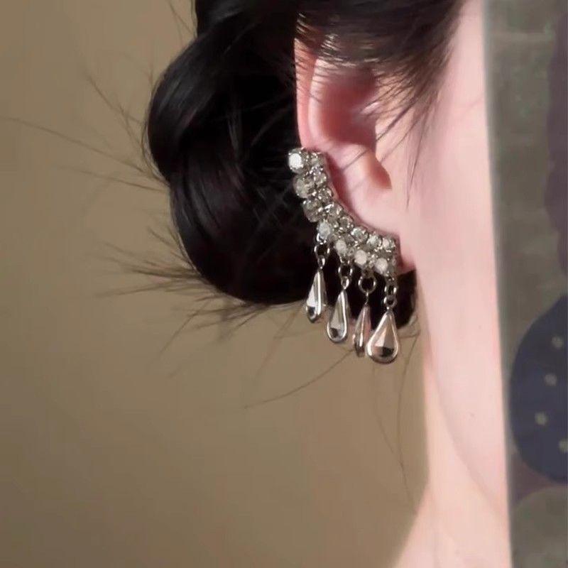 Light Luxury Vintage Chinese Style Water Drop Tassel Dangle Earrings For Women
