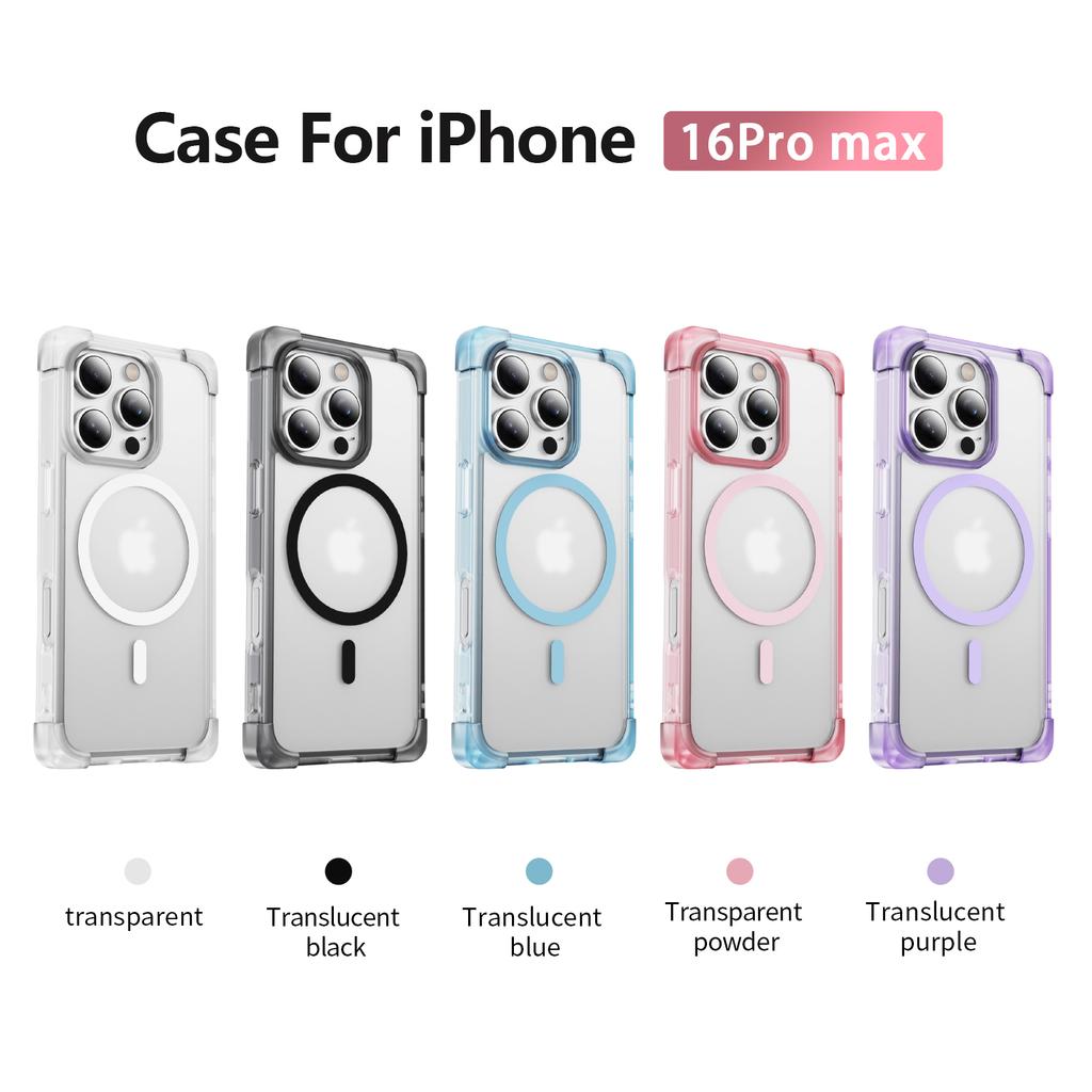 Shockproof Bumper For Magsafe Phone Case for Apple iPhone 16 15 14 Plus   11 Pro Max Clear Matte Armor Magnetic Cover Capa