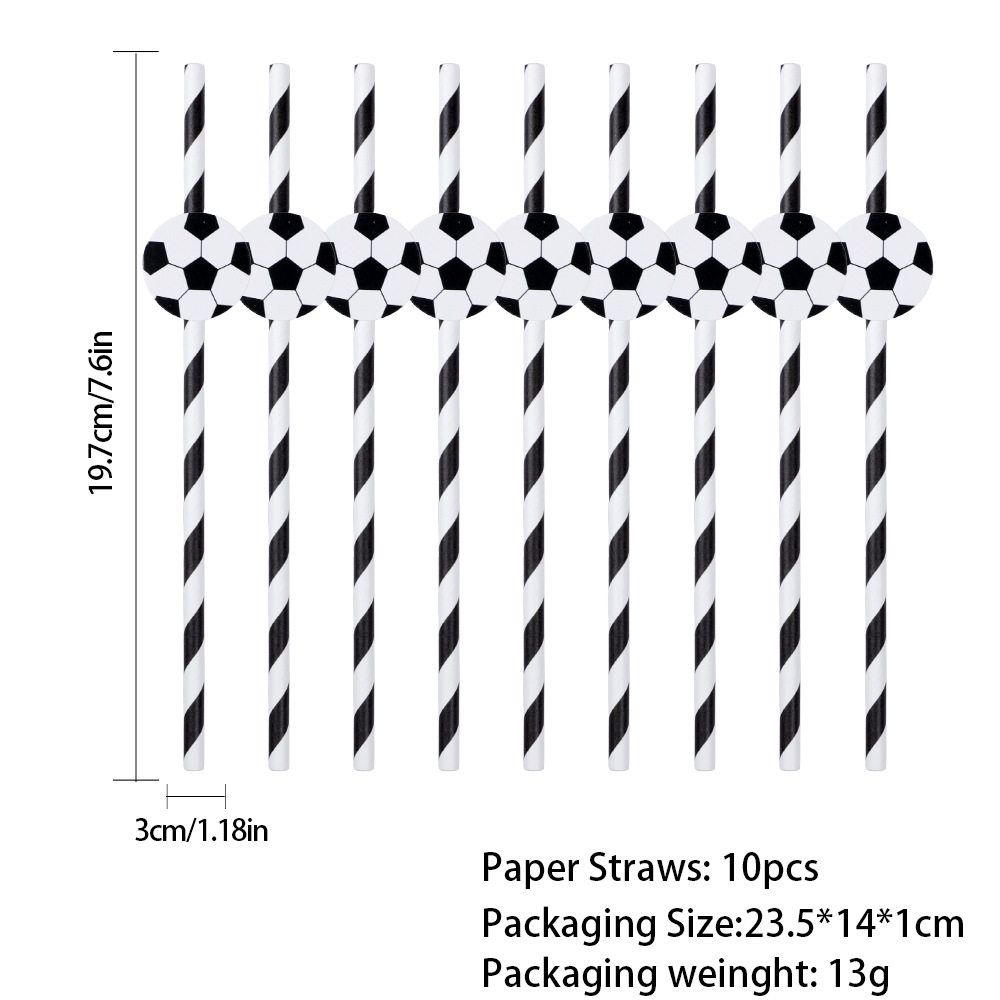 World Cup Soccer Party Tableware Set: Disposable Paper Plates, Cups, Straws, Tablecloths, Banners, and Decorations