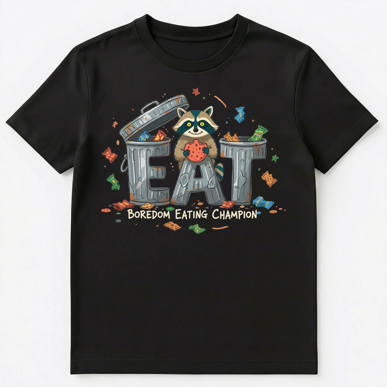 Raccoon Boredom Eating Champion Unisex T-Shirt M