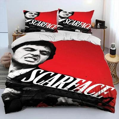 Conjunto de cama com impressão 3D do filme Scarface Tony, capa de edredom, conjunto de cama, capa de edredom, fronha, edredom, king, queen, tamanho, meninos, roupa de cama para adultos