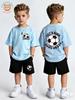 3D Printed Children's Summer Short-Sleeve and Shorts Set, Two-Piece Comfortable Casual Sports Top