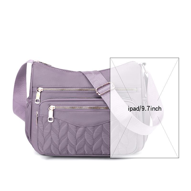 Sac bandoulière en nylon multi-poches - Sac à bandoulière tendance pour femme