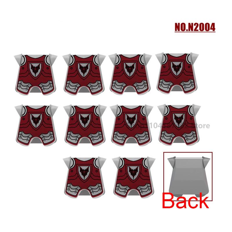 Medieval Roman Knight Legion Building Block Castle Green Dragon Forest Wolf War Horse Dragon Lion Shield Armor Cloak Brick Toys