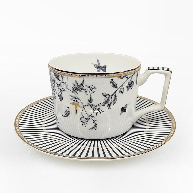 FLORIS Porcelain Afternoon Tea Set: Ceramic Gift Mug, Coffee Cup, and Western Dinner Plate in Gift Box