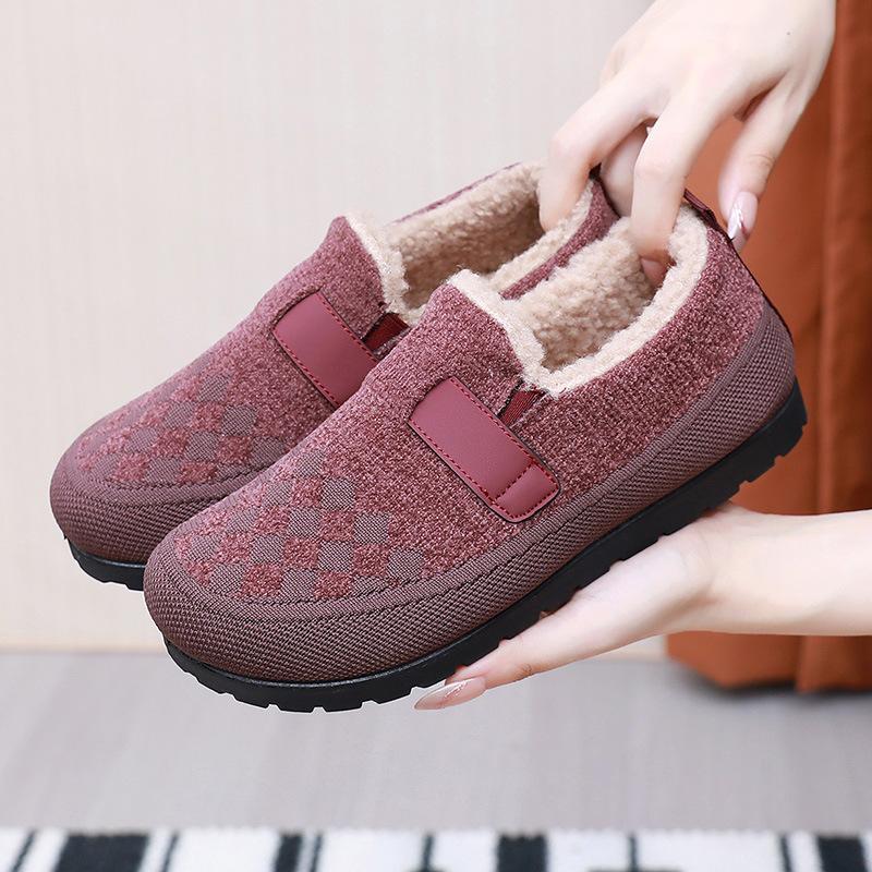 Fleece and Thickened Warm Women's Cotton Shoes, Flat Shoes, Cloth Shoes, Women's Anti-slip Shoes
