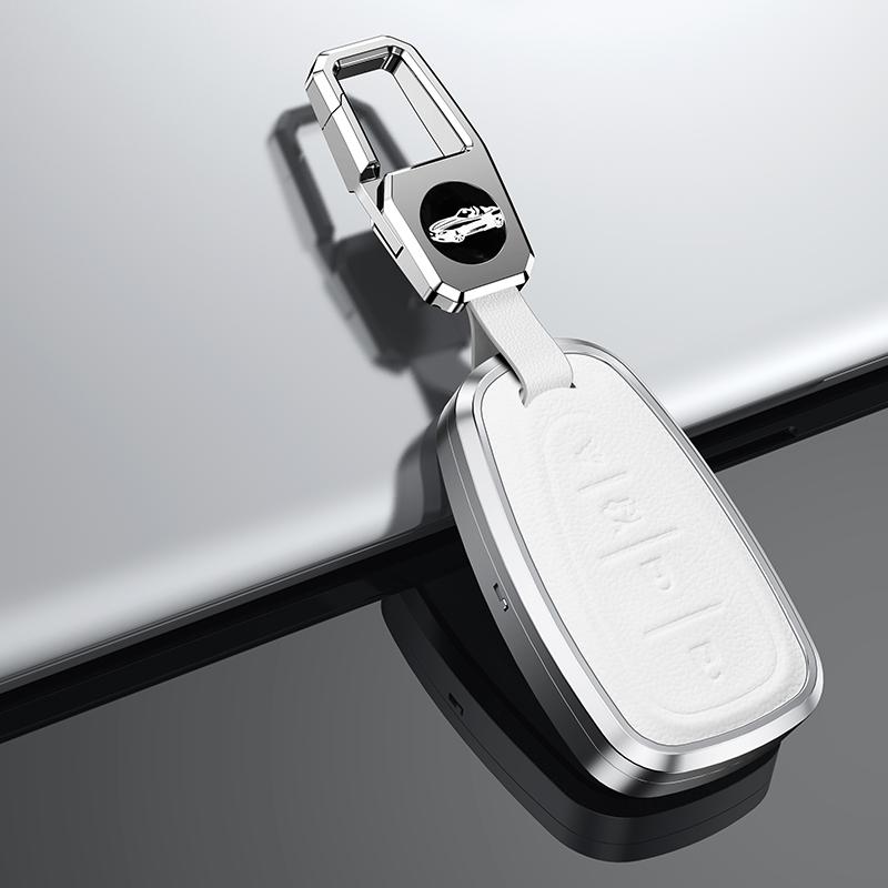Aluminum Alloy With Leather Car Key Cover Case Bag For Chevrolet Camaro Malibu Traverse Blazer Equinox 2019 Cruze XL8