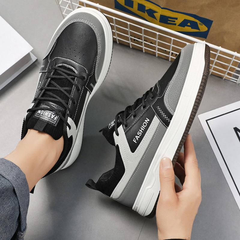 Modne męskie trampki oddychające skórzane buty codzienne buty do chodzenia na zewnątrz lekkie buty do chodzenia dla mężczyzn platforma wulkanizowane buty zapatillas de hombre